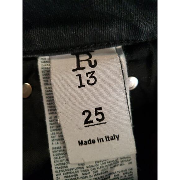 R13 Alison Crop Jeans Stratford Sz 25 R13W0005-211 Back Cut-out Hem (e - Picture 7 of 9